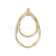 Alloy Pendants Cadmium Free, Teardrop, Light Gold, 47.5x29x1.5mm, Hole: 1.4mm(ENAM-R145-15LG)