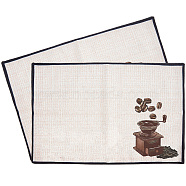 Coffee Theme Cotton and Linen Cup Mats, Daily Supplies, Rectangle with Word, Other Pattern, 350x500mm(AJEW-WH0201-020)