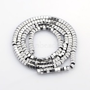 Pentagon Electroplate Non-magnetic Synthetic Hematite Beads Strands, Platinum Plated, 3x2mm, Hole: 1mm, about 210pcs/strand, 15.8 inch(G-P046-04A)