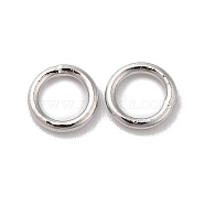 Brass Soldered Jump Rings, Closed Jump Rings, Round Ring, Platinum, 18 Gauge, 5x1mm, Inner Diameter: 3mm(KK-G465-26P)