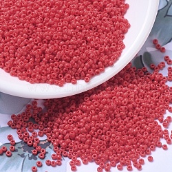MIYUKI Round Rocailles Beads, Japanese Seed Beads, 11/0, (RR407) Opaque Vermillion Red, 11/0, 2x1.3mm, Hole: 0.8mm, about 5500pcs/50g(SEED-X0054-RR0407)