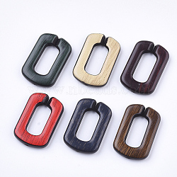 Acrylic Linking Rings, Quick Link Connectors, For Cable Chains Making, Imitation Wood, Oval, Mixed Color, 30.5x20x5mm, Inner Diameter: 18x8mm(OACR-S029-061)