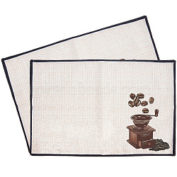 Coffee Theme Cotton and Linen Cup Mats, Daily Supplies, Rectangle with Word, Other Pattern, 350x500mm(AJEW-WH0201-020)