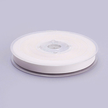 Double Face Matte Satin Ribbon, Polyester Satin Ribbon, Floral White, (3/8 inch)9mm, 100yards/roll(91.44m/roll)