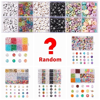 Lucky Bag, Random Acrylic Beads Set/DIY Acrylic Jewelry Making Kit, Mixed Color, 10~105mm