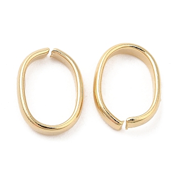 Brass Linking Rings, Quick Link Connector, Cadmium Free & Lead Free, Long-Lasting Plated, Oval, Real 24K Gold Plated, 8x6x1.5mm, Inner Diameter: 7x4.5mm