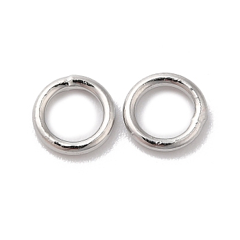 Brass Soldered Jump Rings, Closed Jump Rings, Round Ring, Platinum, 18 Gauge, 5x1mm, Inner Diameter: 3mm