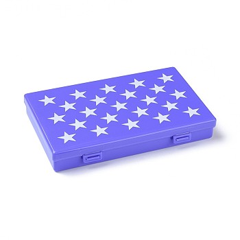 Printing Plastic Boxes, Bead Storage Containers, with Star Pattern, Rectangle, Blue Violet, 17.5x11.2x2.7cm