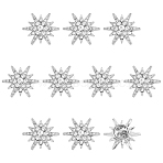 10Pcs Alloy Rhinestone Lapel Pin Backs for Backpack Clothes, Star, Platinum, 24.5x21.5mm(JEWB-HY0001-63P)