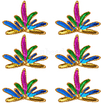 10Pcs Polyester Embroidery Ornament Accessories, Sequin Clothing Sew on Patches, Colorful, 96x136x3mm(PATC-CY0001-31B)