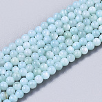 Natural Freshwater Shell Beads Strands, Dyed, Round, Pale Turquoise, 2.5mm, Hole: 0.7mm, about 150~190pcs/Strand, 14.96 inch~15.75 inch(X-BSHE-T009-01C)