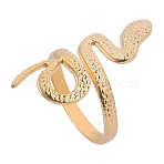 Snake 304 Stainless Steel Open Cuff Ring for Women, Golden(FM9814-2)