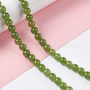 Natural White Jade Beads Strands, Dyed, Round, Lime Green, 6.5mm, Hole: 1mm, about 62pcs/strand, 15.16''(38.5cm)(G-I334-06A)