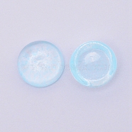 Czech Glass Cabochons, Half Round/Dome, Light Sky Blue, 10x5.5mm(GLAA-CJC0003-03H)