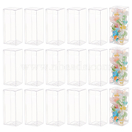 Rectangle Transparent Plastic PVC Box Gift Packaging, Waterproof Folding Box, for Toys & Molds, Clear, Box: 4x4x10cm(CON-BC0007-11A)