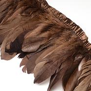 Fashion Goose Feather Cloth Strand Costume Accessories, Coconut Brown, 100~180x38~62mm, about 2m/bag(FIND-Q040-05M)