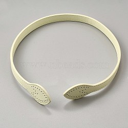Imitation Leather Bag Handle, for DIY Bag Supplies, Light Yellow, 595x14.5~32x3mm, Hole: 2mm(DIY-WH20048-085G)