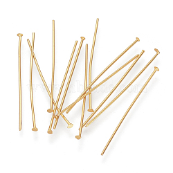 304 Stainless Steel Flat Head Pins, for DIY Beading Charm Making, Golden, 30x0.7mm, 21 Gauge, about 60pcs/5g, Head: 1.5mm(X-STAS-R046-30mm-G)