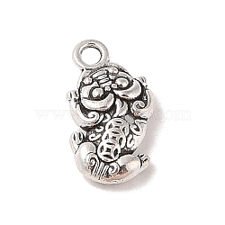 Tibetan Style Alloy Pendant, Cadmium Free & Lead Free, Animal, Antique Silver, 18.5x11x4mm, Hole: 2mm(TIBE-Q090-15AS)