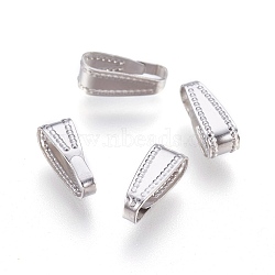 100Pcs 304 Stainless Steel Snap On Bails, Stainless Steel Color, 11x4x4mm, Hole: 10x3mm(STAS-ZF0001-33)