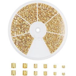 Brass Crimp Beads Sets, Golden, 1.5~2.5mm, Hole: 1~2mm; about 3060pcs/box(KK-PH0019-01G)