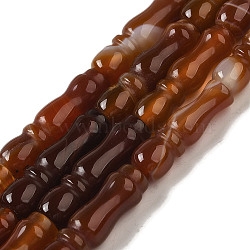 Natural Red Agate Beads Strands, Dyed & Heated, Texture Tube, Islamic Prayer Beads for Rosary, 29x8mm, Hole: 1.4mm, about 14pcs/strand, 15.35''(39cm)(G-NH0017-A02-01)