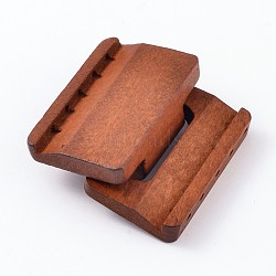 Wood Clasps, Coconut Brown, about 48mm wide, 46mm long, 18mm thick(X-WOOD-A014-1)