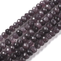 Dyed Natural Malaysia Jade Rondelle Beads Strands, Faceted, Rosy Brown, 4x2~3mm, Hole: 1mm, about 110~115pcs/strand, 14 inch(G-E316-2x4mm-49)