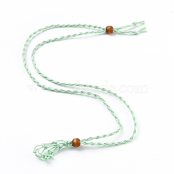 Necklace Makings, with Wax Cord and Wood Beads, Aquamarine, 28-3/8 inch(72~80cm)(FIND-P030-C01-02)