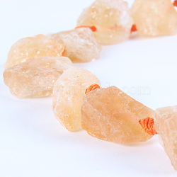 Natural Gemstone Rough Nuggets Bead Strands, Citrine, 13~40x10~26x10~23mm, Hole: 2mm, about 14~19pcs/strand, 16.54 inch(G-E240-02A)