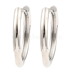 Brass Huggie Hoop Earrings, Platinum, 23x24.5x3mm(EJEW-I289-11P)