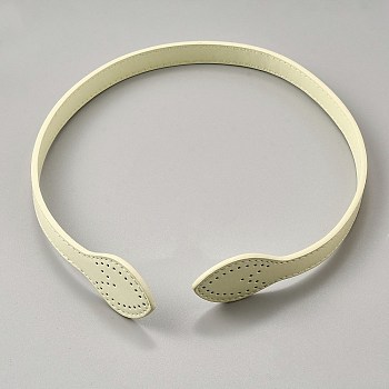 Imitation Leather Bag Handle, for DIY Bag Supplies, Light Yellow, 595x14.5~32x3mm, Hole: 2mm