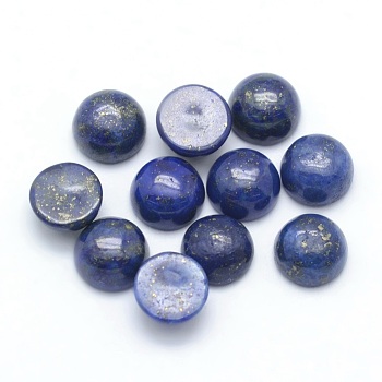 Natural Lapis Lazuli Cabochons, Half Round, Dyed, 8x3.5~4mm