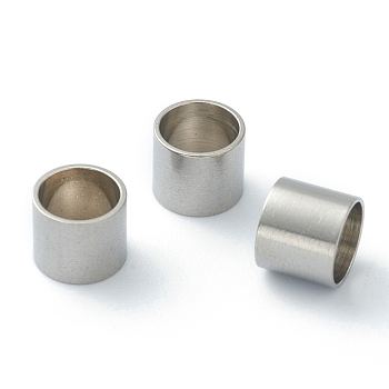 304 Stainless Steel Spacer Beads, Tube, Stainless Steel Color, 6x7mm, Hole: 6mm