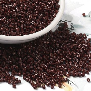 Baking Paint Glass Seed Beads, Cylinder, Coconut Brown, 2x1.5mm, Hole: 1mm, about 50398pcs/pound