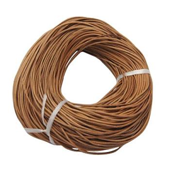 Leather Beading Cord, Cowhide Leather, DIY Necklace Making Material, Peru, Size: about 4mm thick