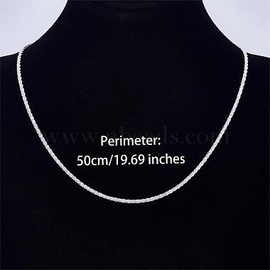 Rhodium Plated 925 Sterling Silver Thin Dainty Link Chain Necklace for Women Men(JN1096B-03)-2