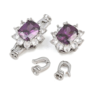 Brass Pave Cubic Zirconia Fold Over Clasps(CU-CBAA6E8-09P)-2