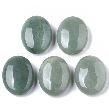 46mm Oval Green Aventurine Beads