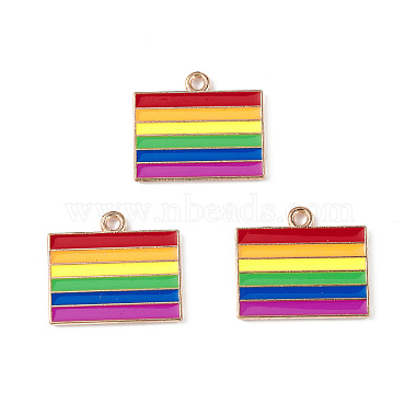 Rainbow Color Pride Alloy Enamel Pendants(ENAM-K067-14)-2