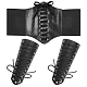 WADORN PU Leather Wide Elastic Corset Belts & Cuff Wristband Arm Guard(AJEW-WR0002-04)-1