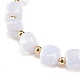 Bracelet extensible en perles rondes en agate de dentelle bleue naturelle(BJEW-JB08197-01)-5
