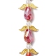 Fils de perles de verre transparentes en forme de fée d'ange rouge foncé(AJEW-JB01175)-1
