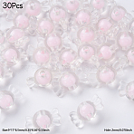 30Pcs Transparent Acrylic Beads, Bead in Bead, Candy, Pink, 9x17x8.5mm, Hole: 2mm(OACR-YW0002-18A)