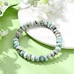 Natural Larimar Beads Stretch Bracelets for Women Men, Rondelle, Inner Diameter: 2.01 inch(5.1cm)(BJEW-JB14033)