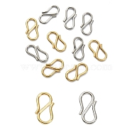 10Pcs 2 Colors 304 Stainless Steel S Hook Clasps, Mixed Color, 7~12.5x6.5~13x1mm, Hole: 3~3.5mm, 5pcs/color(STAS-YW0001-31)