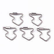 304 Stainless Steel Screw Carabiner Lock Charms, for Necklaces Making, Fish, Stainless Steel Color, 26.5x25x4mm, Screw: 4x8mm(STAS-R112-03)