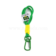 Braided Nylon Strap, Alloy Clasp for Key Chain Bag Phone Lanyard, Lime Green, 18.5~19cm(AJEW-L095-A02)