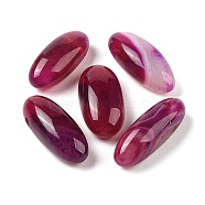 Natural Agate(Dyed & Heated) Beads, Oval, Top Drilled, Old Rose, 24.5~42x10.5~14.5x8.5~13.5mm, Hole: 2mm(G-M440-02D)