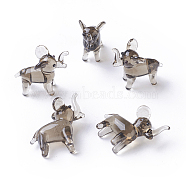 Home Decorations, Handmade Lampwork Display Decorations, Elephant, Gray, 20~22x10~12x19~22mm(LAMP-L075-015)